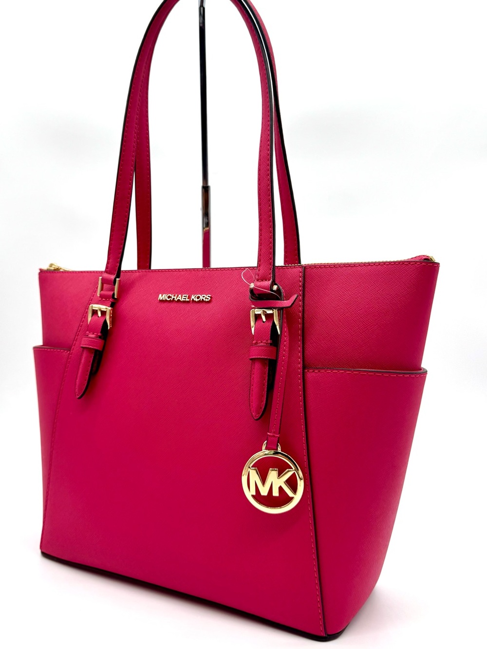 Michael Kors Large Charlotte Tote Bag Electric Pink
